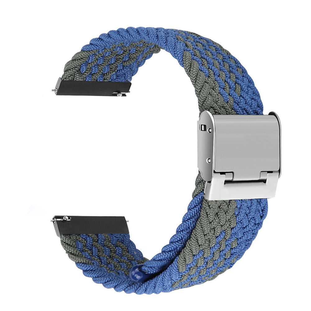 Simple Solid Color Buckle Woven Nylon Watchband