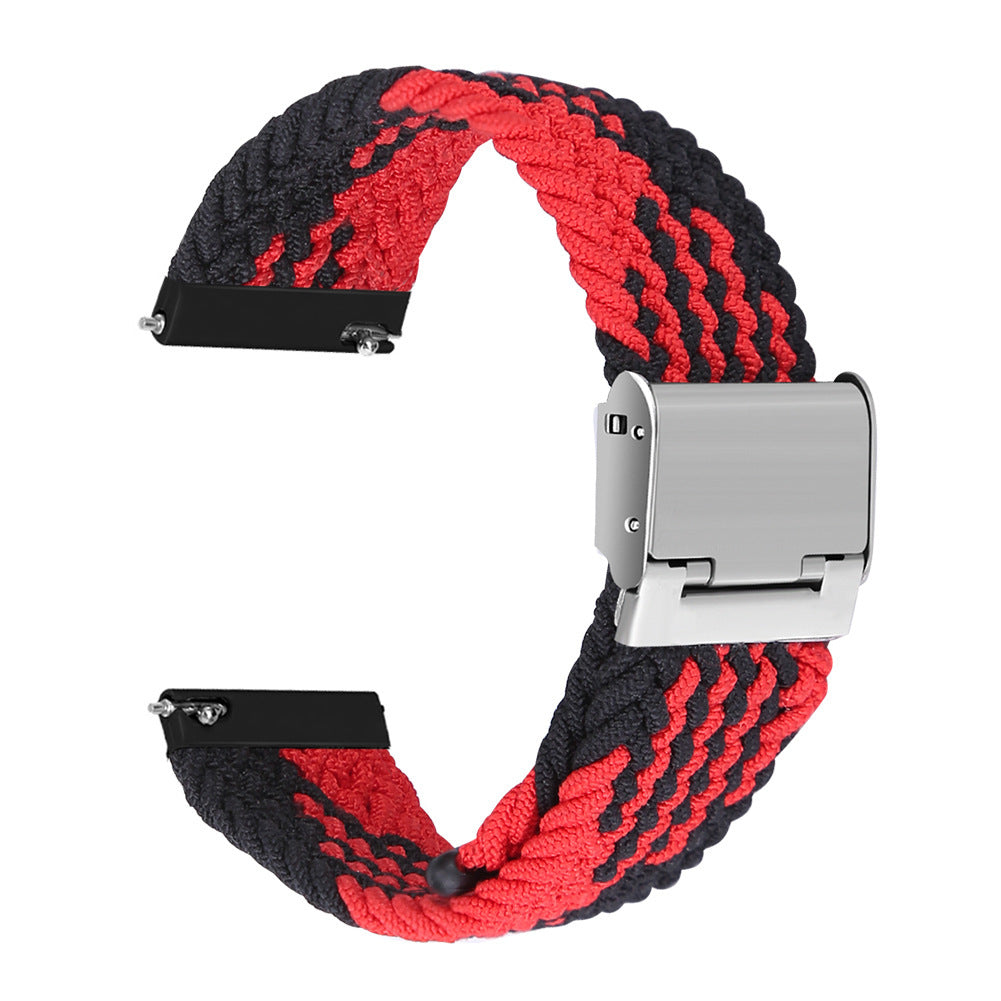 Simple Solid Color Buckle Woven Nylon Watchband