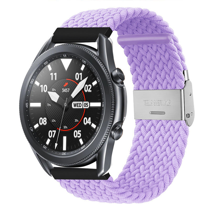 Simple Solid Color Buckle Woven Nylon Watchband