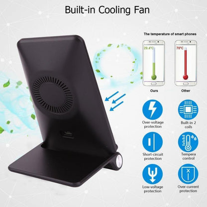 Qi Wireless Charger With Cooling Fan Fast Charging Pad