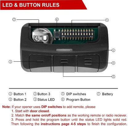 16-in-1 Remote Control 300-390MHz Chamberlain Liftmaster Compatible With Remote Control