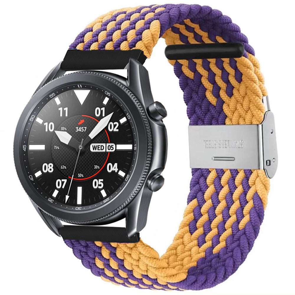 Simple Solid Color Buckle Woven Nylon Watchband