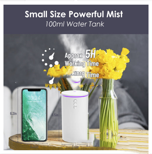 Rechargeable Aromatherapy Humidifier Atomizer Air Purifier