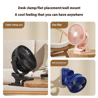 Multifunctional USB Student Dormitory Charging Portable Office Noiseless Electric Fan