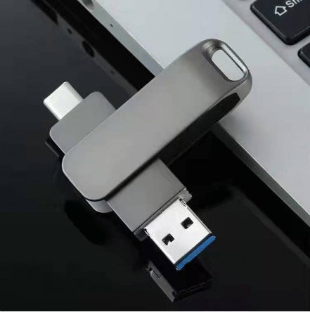 Mobile USB Drive Wholesale Rotating Metal Computer Cellphone Dual-use Fast Transmission