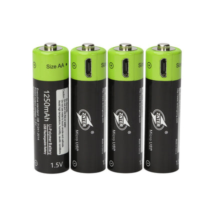 No.5 USB Rechargeable Lithium Battery 1.5V Four Sections  One Drag Four Charging Cable Set