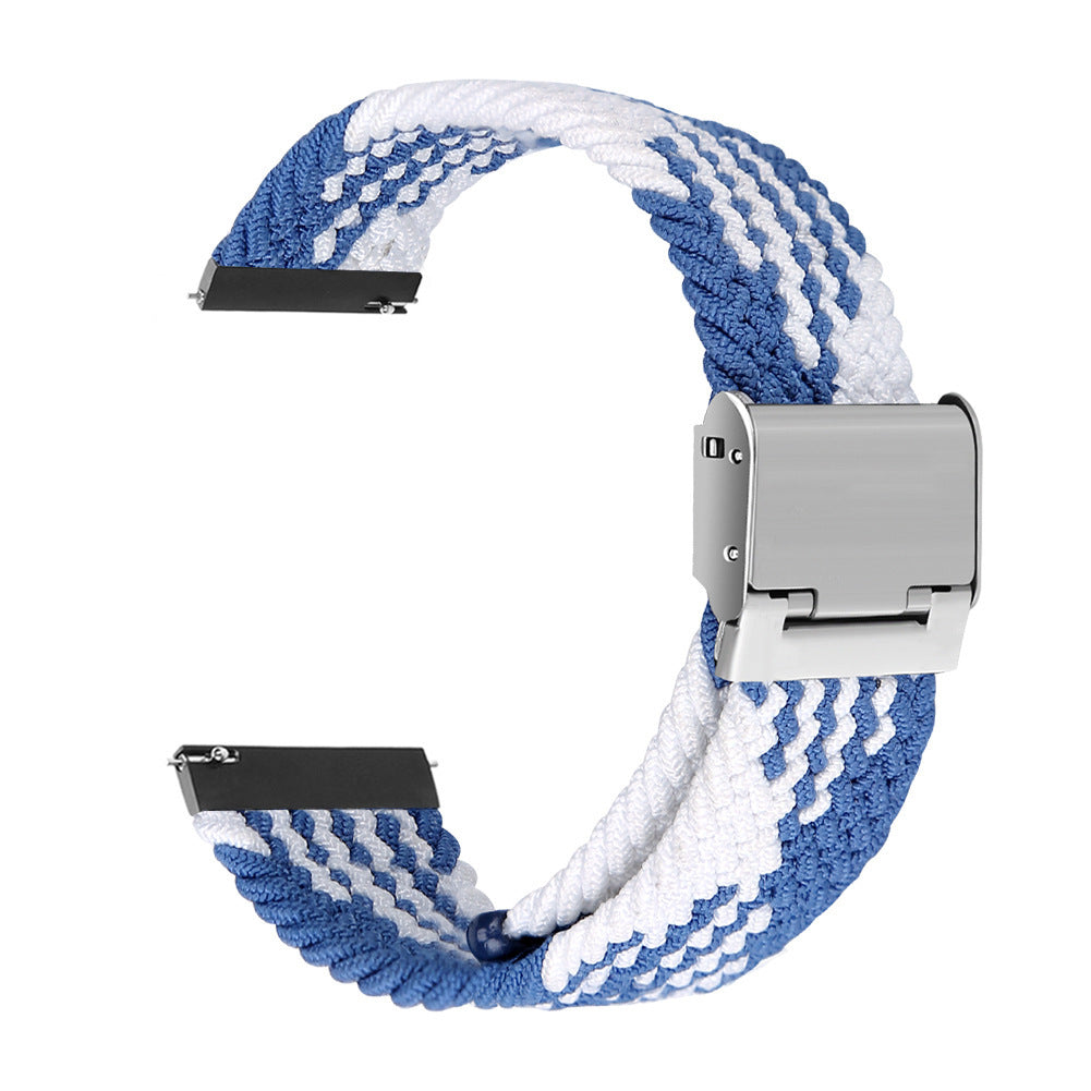 Simple Solid Color Buckle Woven Nylon Watchband