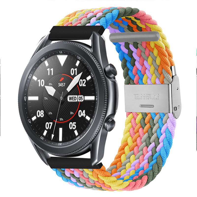 Simple Solid Color Buckle Woven Nylon Watchband