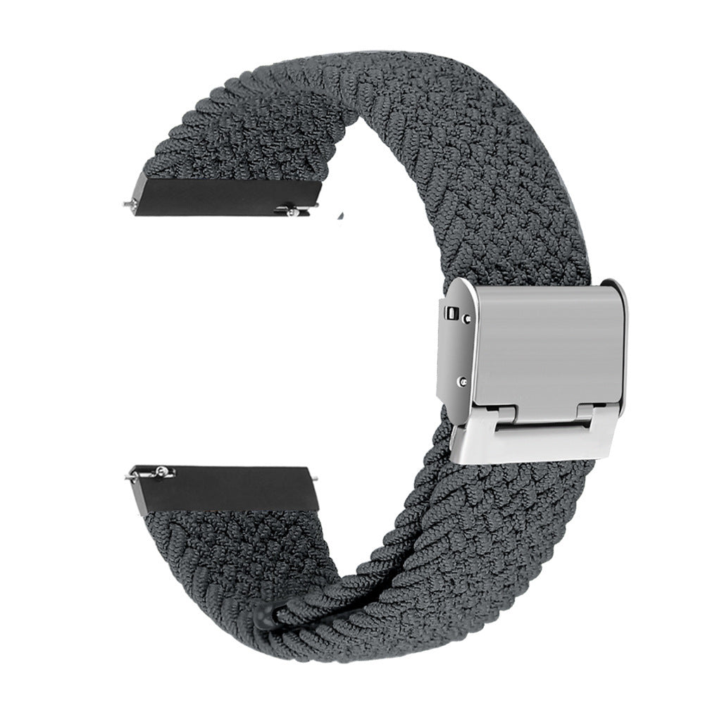 Simple Solid Color Buckle Woven Nylon Watchband