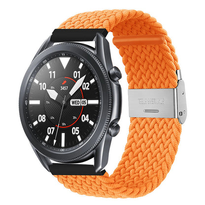 Simple Solid Color Buckle Woven Nylon Watchband