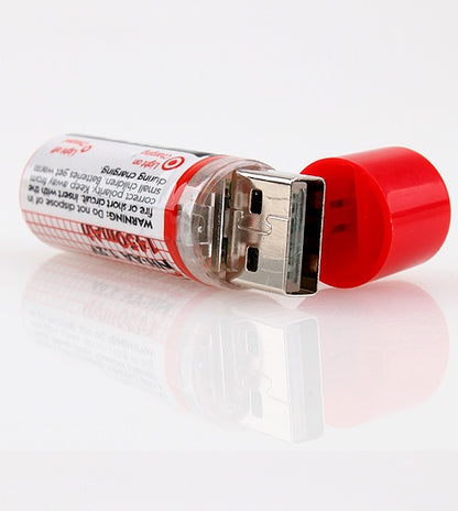 2 x USB AA 1450mAh 1.2V Ni-MH Rechargeable Batteries