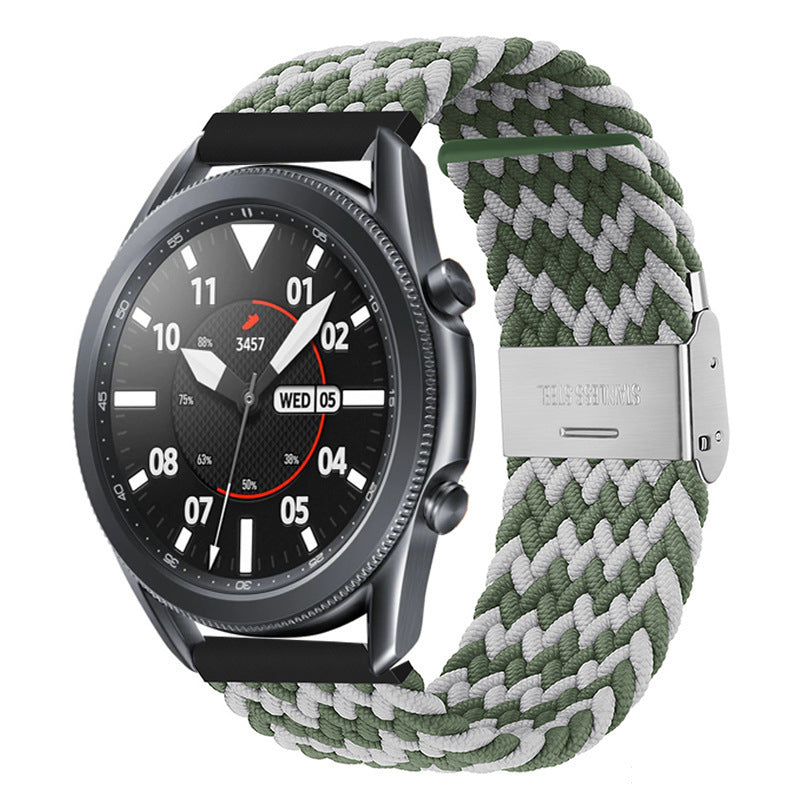 Simple Solid Color Buckle Woven Nylon Watchband