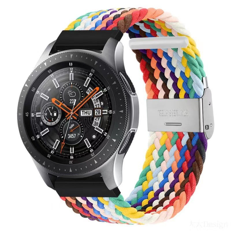 Simple Solid Color Buckle Woven Nylon Watchband